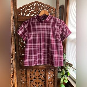 Modcloth plaid short sleeve top